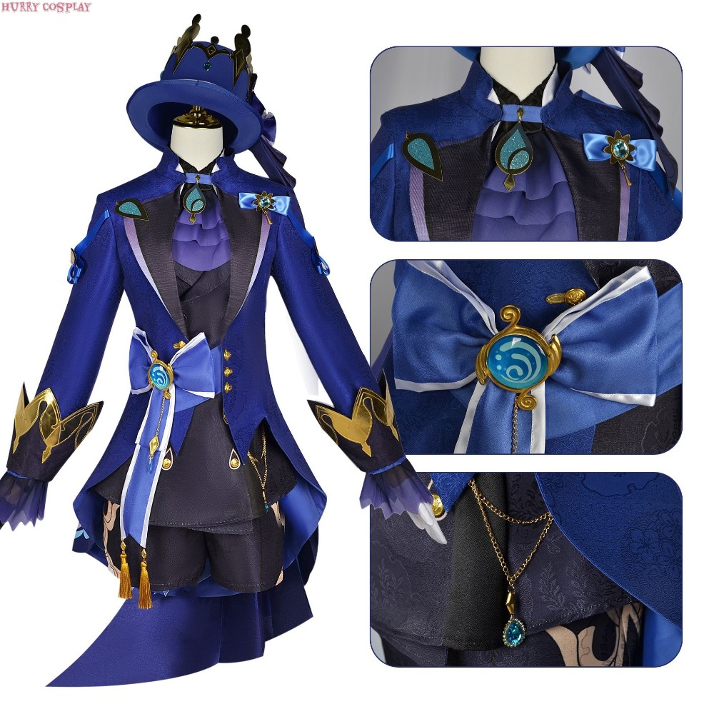 Game Cosplay,Genshin Impact,Genshin Impact Water Goddess Funina Cosplay Costume